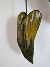 Load image into Gallery viewer, Deer antler mobile with three original painted wood hearts.