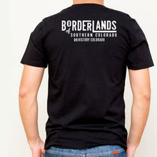 T-shirt with the words Borderlands of southern Colorado History Colorado printed on the back