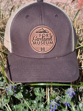 Load image into Gallery viewer, Fort Garland Museum Snapback Cap wit Leather Logo, in Dark Blue, Khaki, or Black.
