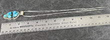 Load image into Gallery viewer, Sterling silver and Sonoran Gold turquoise pendant on six-strand silver necklace next to ruler showing size of necklace at 10"