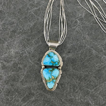 Load image into Gallery viewer, Sterling silver and Sonoran Gold turquoise pendant on six-strand silver necklace