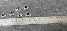 Load image into Gallery viewer, Shadowbox necklace next to ruler showing length of necklace as 11.5"