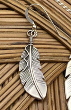 Load image into Gallery viewer, Sterling silver feather earring.