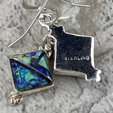 Load image into Gallery viewer, Navajo Sterling Silver Spider Opal Inlay Drop Earrings