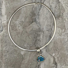 Load image into Gallery viewer, Navajo Sterling Silver Necklace with Inlaid Turquoise & Fire Opal Pendant