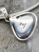 Load image into Gallery viewer, Navajo Sterling Silver Necklace with Inlaid Turquoise & Fire Opal Pendant