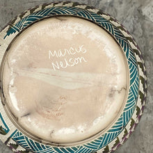 Load image into Gallery viewer, Navajo Horsehair Pottery Jar with Wolf Design by Marcus Nelson