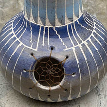 Load image into Gallery viewer, Hand etched pottery vase with dream catcher inlay.