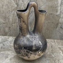 Horsehair wedding vase with etched design.