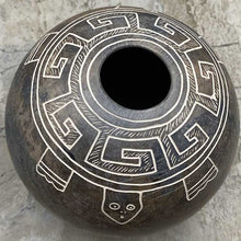 Load image into Gallery viewer, Acoma horsehair pot with etched turtle design.