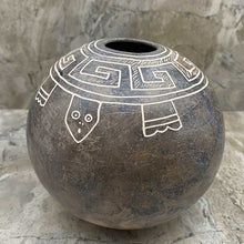 Load image into Gallery viewer, Acoma horsehair pot with etched turtle design.