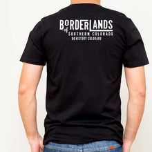 Load image into Gallery viewer, T-shirt with the words Borderlands of southern Colorado History Colorado printed on the back
