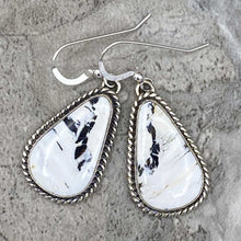 Load image into Gallery viewer, White Buffalo and Sterling Silver Teardrop Earrings by Kevin Ramone
