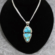 Load image into Gallery viewer, Sterling silver and Sonoran Gold turquoise pendant on six-strand silver necklace
