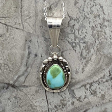 Load image into Gallery viewer, Navajo Sterling Silver Sonoran Turquoise Pendant Necklace
