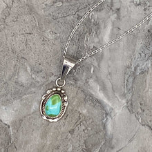 Load image into Gallery viewer, Navajo Sterling Silver Sonoran Turquoise Pendant Necklace
