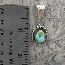 Load image into Gallery viewer, Navajo Sterling Silver Sonoran Turquoise Pendant Necklace
