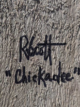 Load image into Gallery viewer, Artist signature on wooden background.
