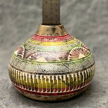 Load image into Gallery viewer, Horsehair pottery vase with ruler showing 4.5&quot; height

