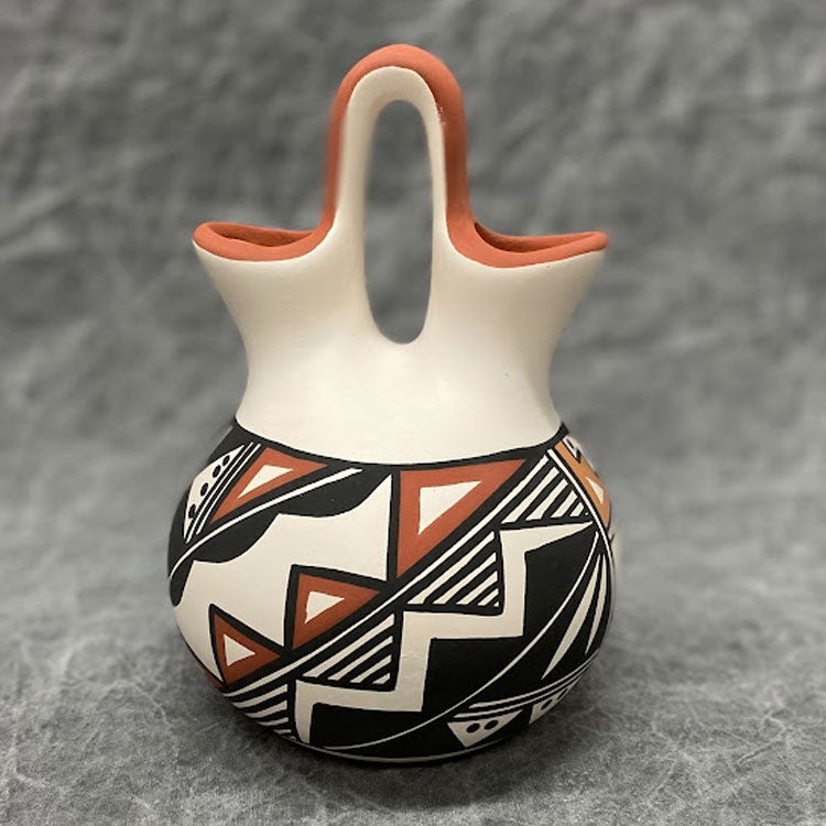 Acoma Pottery Wedding Vase with geometric design