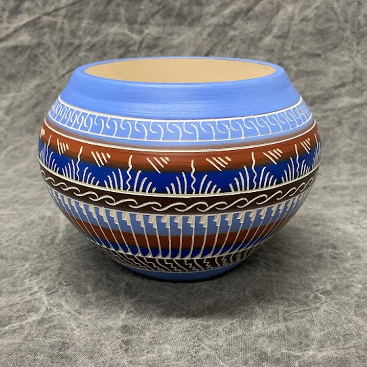 Navajo hand painted and etched pot