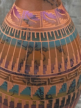 Load image into Gallery viewer, Acoma Horsehair Etched Vase with Pueblo Motifs by Gene Willie
