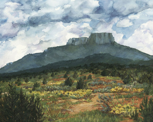Fischers Peak, print of watercolor by Pueblo artist Bonnie Waugh available in the History Colorado Shop