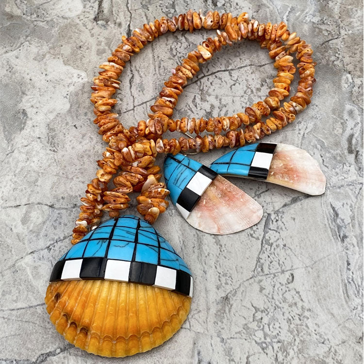 Ina Garcia Spiny Oyster/Turquoise Shell Set from the History Colorado Shop