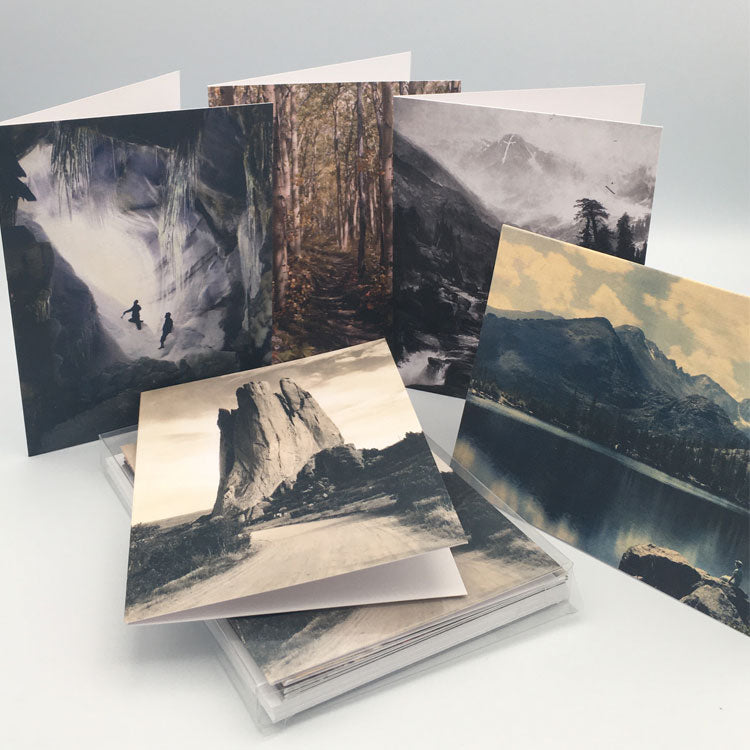 Black and white historical photo greeting cards stationary set with real archival images